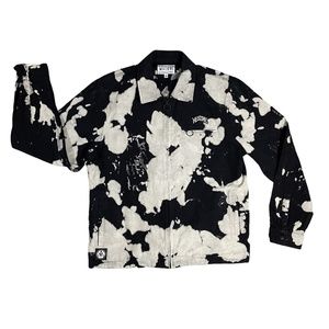 Welcome Inkblot Black Bleached Coaches Jacket Large